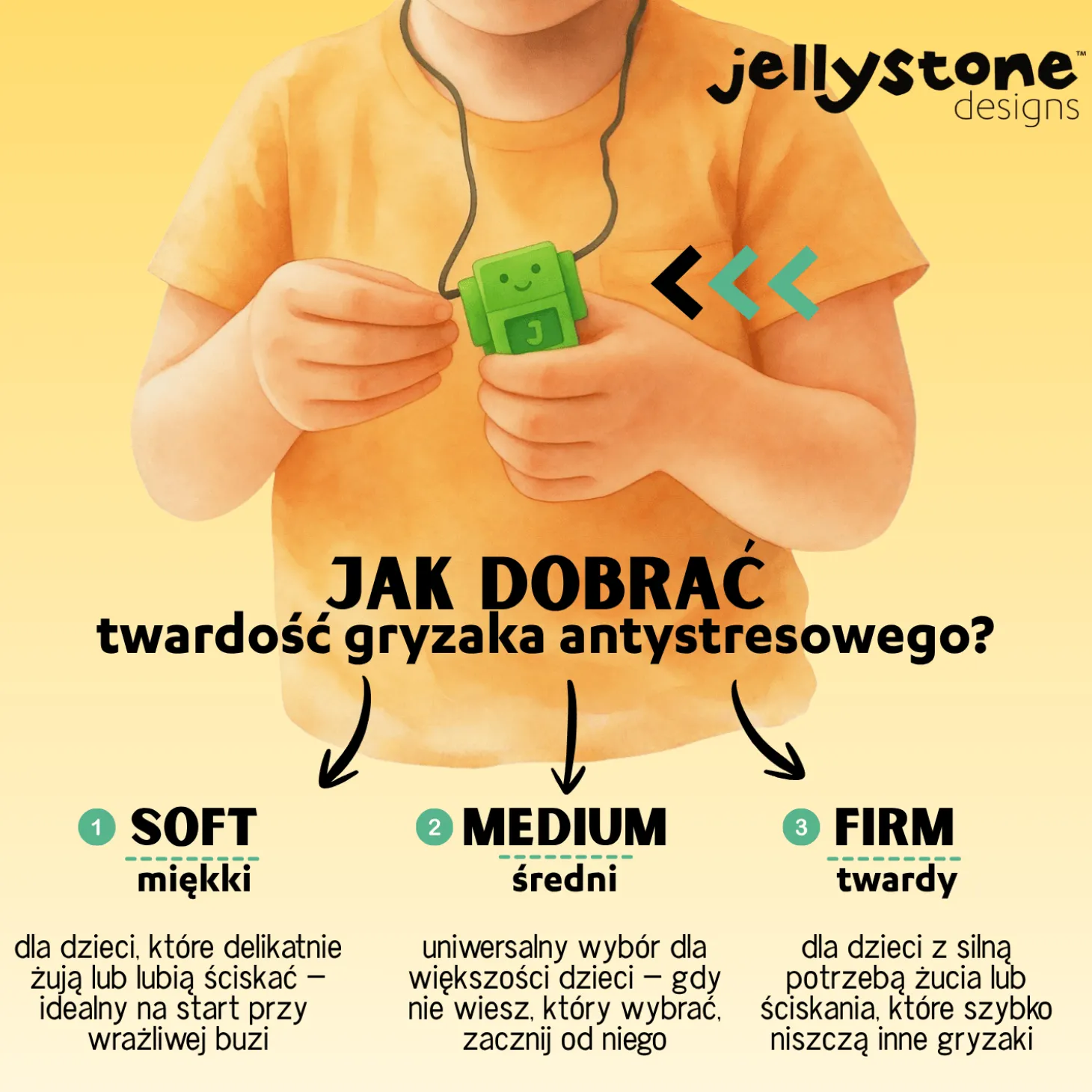 Gryzak terapeutyczny, antystresowy naszyjnik MEDIUM - błyskawica