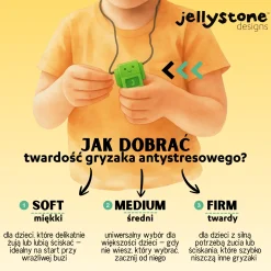 Gryzak terapeutyczny, antystresowy naszyjnik MEDIUM - Dinozaur fioletowy