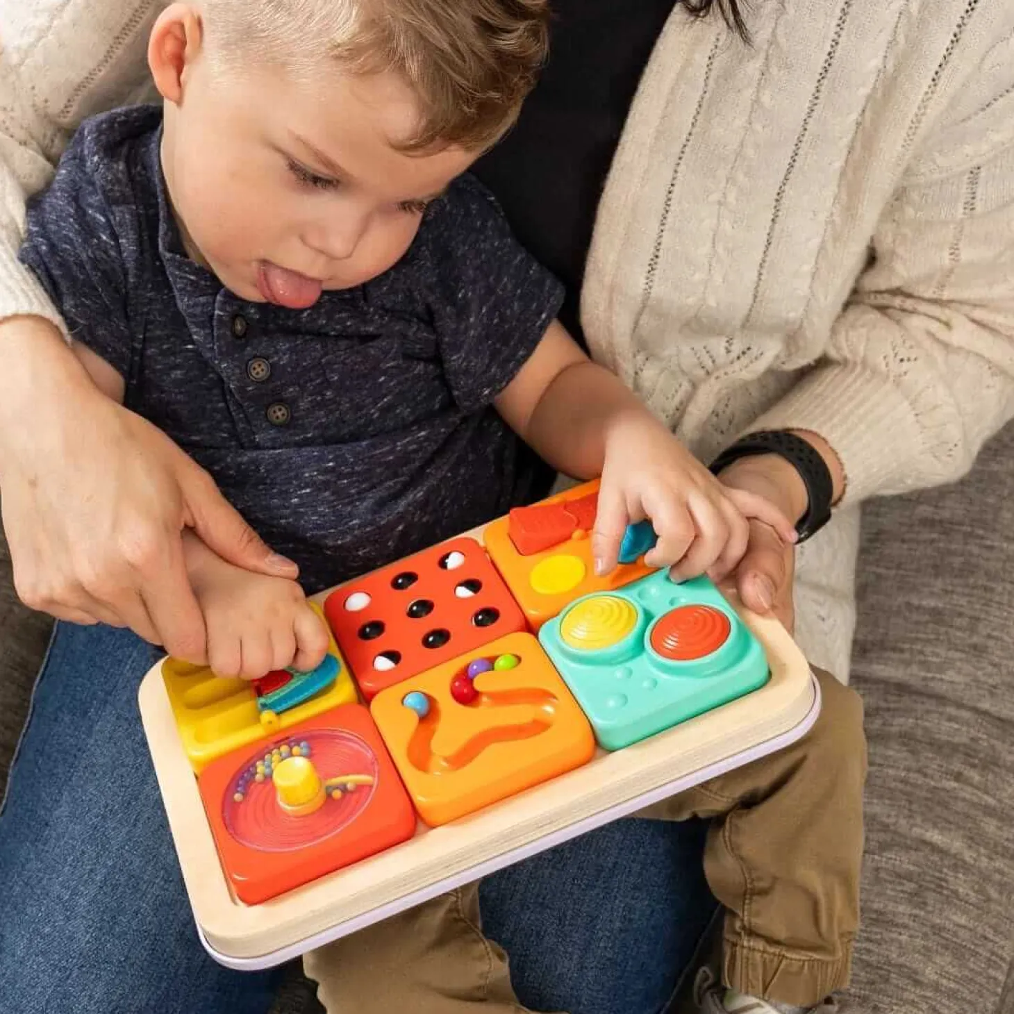 PlayTab Sensoryczne Kwadraty - zestaw 2 z biało-czarnymi kuleczkami